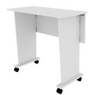 Mesa Dobrável ME4117 Tecno Mobili com Rodízios, Branco, MDP 25mm, Acabamento BP Fosco, 80x73x40cm, Compacta e Versátil