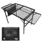 Mesa dobrável para churrasco, acampamento portátil com placas de extensão