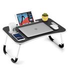 Mesa dobrável para laptop FISYOD com porta-copos e slot para tablet