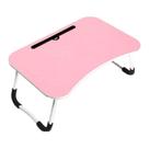 Mesa Dobrável para Notebook Multiuso com Suporte para Tablet e Copo- Rosa