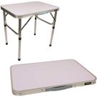 Mesa Dobravel Portatil 60X45X56 Alumínio Vira Maleta com Alça Camping Praia Piscina e área de lazer