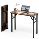 Mesa dobrável portátil Frylr 91 cm x 40 cm nogueira escura