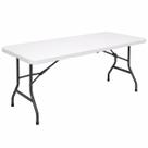 Mesa Dobrável Portátil Maleta 180x70cm Aço Reforçado HDPE para Festa Churrasco Camping