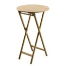 Mesa Dobrável Redonda Alta Tramontina Bossa 60x96 cm em Madeira Tauari Natural Mesa Dobrável Redonda Alta Tramontina Bossa 60x96 cm em Madeira Tauari Natural