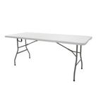 Mesa Dobrável Retangular Cusco Fratini 122 cm (largura) Tampo Plástico HDPE Branco Base Aço Carbono