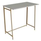 Mesa Dobrável Slim Escrivaninha P1044 Arenas Dourado 80x45x77,5cm Escritório Placa e Ponto