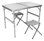 Mesa Dobrável Tipo Maleta Com 2 Banquetas Mesa Dobrável Tipo Maleta Com 2 Banquetas