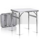 Mesa Dobrável Vira Maleta Camping de Alumínio 60x45cm Branca 2 Níveis de Altura ZELT