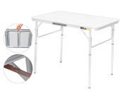 Mesa Dobrável Vira Maleta Camping Praia 90x60cm Cor Branco