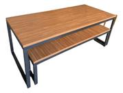 Mesa E 1 Banco Industrial Premium, Design Moderno 80 X 170cm