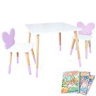 Mesa e 2 Cadeiras Infantil Borboletinha Kit Livro Educativo Mesa e 2 Cadeiras Infantil Borboletinha Kit Livro Educativo