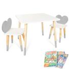 Mesa e 2 Cadeiras Infantil Coração Kit Livro Educativo Mesa e 2 Cadeiras Infantil Coração Kit Livro Educativo