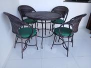 Mesa e Cadeiras Jardim Varanda Área Externa Interna Sacadas Piscina Fibra Sintética Lavável Cor Argila Mesa e Cadeiras Jardim Varanda Área Externa Interna Sacadas Piscina Fibra Sintética Lavável Cor Argila