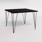 Mesa Eames Clips De Ferro Preto Tampo Quadrado Preto 90x90 Mesa Eames Clips De Ferro Preto Tampo Quadrado Preto 90x90