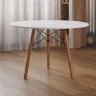Mesa Eames Eiffel Infantil Redonda Gabi Tampo Mdp 60cm Branco 3 Pés em Madeira