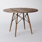 Mesa Eiffel Wood Tampo Redonda de Madeira 90 Cm Amadeirado Asturias