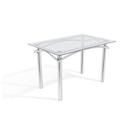 Mesa Elba Cromada Com Tampo De Vidro Incolor 1,20m