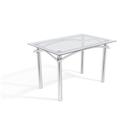 Mesa Elba Kappesberg Cromada com Tampo De Vidro Incolor 120cm