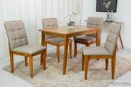 Mesa Elegance 120x80cm Com 4 Cadeiras Agata Cinamomo Off White Mesa Elegance 120x80cm Com 4 Cadeiras Agata Cinamomo Off White
