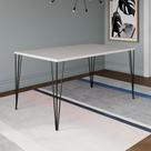 Mesa Elen Tampo Retangular 140 X 80 Cm de Madeira Branco Asturias
