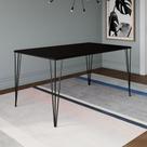 Mesa Elen Tampo Retangular 140 X 80 Cm de Madeira Preto Asturias