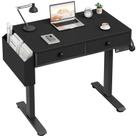 Mesa Elétrica Ajustável KLUVIS 80x50cm Preta com Gavetas