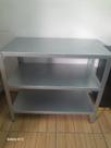 Mesa em Aço Galvanizado com 2 prateleiras lisas em baixo LANÇAMENTO 90x50x81 alt