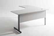 Mesa em L Cinza Mdp 25mm med.: 1500x600x740mm c/ Calha Removível