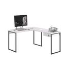 Mesa em L com 1 Gavetas Ferv Branco