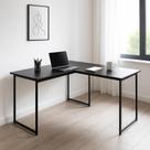 Mesa Em L Industrial Pés De Ferro Para Escritório 120x90cm Estudos Trabalho - JM3 Móveis