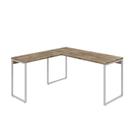 Mesa Em L Kuadra Diretor 150x150x75cm Carvalho - Carvalho -