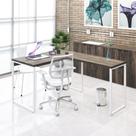 Mesa Em L Office 120x150x75cm Kuadra Carvalho Dark - Est.branca Mesa Em L Office 120x150x75cm Kuadra Carvalho Dark - Est.branca