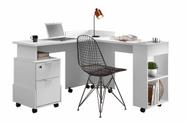 Mesa em L para Escritório Alessa Branco - Lukaliam Móveis