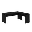 Mesa em L PÉ PAINEL (Mesa 1,50m + Mesa Auxiliar) - S/ Gavetas - PRETO / PRETO - 26012