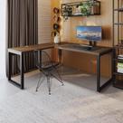 Mesa Em L Presidente 190x160x75cm Yon - Nogueira-est.preta Nogueira-est.preta