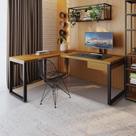 Mesa Em L Presidente C-01 Gav. 190x160x75cm Yon - Acácia Mel-est.preta Acácia Mel-est.preta