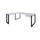 Mesa Em L Presidente C-01 Gav. 190x160x75cm Yon Branco Branco