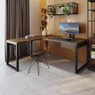 Mesa Em L Presidente C-01 Gav. 190x160x75cm Yon - Nogueira-est.preta Nogueira-est.preta