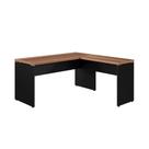 Mesa em L Start 1,70 x 1,60 40mm - Sem Gavetas - Nogal/Preto