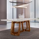 Mesa em Madeira Maciça 180x90cm Tampo Vidro Genova Yescasa Mesa em Madeira Maciça 180x90cm Tampo Vidro Genova Yescasa
