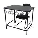 Mesa Escolar Com Cadeira De Escritório Mesa Escolar Preto