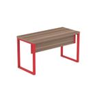 Mesa Escritório 1340x600x750mm M1340pe40tub Walnut/Vermelho