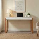 Mesa Escritório 1,50 Escrivaninha Madeira Minimalista Branco Freijó Gordon