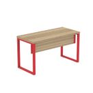 Mesa Escritório 1700x700x750 M170/70pe40tub Noce Naturalle/Vermelho Mesa Escritório 1700x700x750 M170/70pe40tub Noce Naturalle/Vermelho