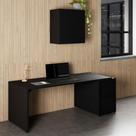 Mesa Escritório 1,70m c/ Balcão e Armário Aéreo 2 Portas F5