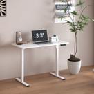 Mesa Escritório com Regulagem de Altura Elétrica Flexispot 120cm Industrial Branco