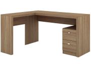 Mesa Escritório de Canto 2 Gavetas ME4129 Amêndoa - Tecno