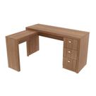 Mesa Escritório de Canto com 3 gavetas ME4101 Amêndoa - Tecno