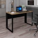 Mesa Escritório Diretor 120cm Tampo Com Pé Quadro Amadeirado E Preto Yescasa