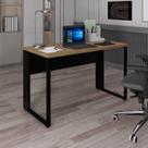 Mesa Escritório Diretor 120cm Tampo Com Pé Quadro Amadeirado E Preto Yescasa